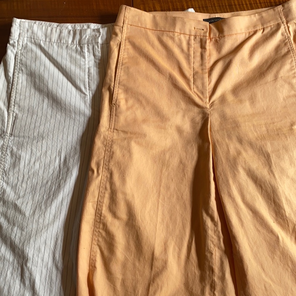 2 pair Ann Taylor cotton/spandex cropped pants